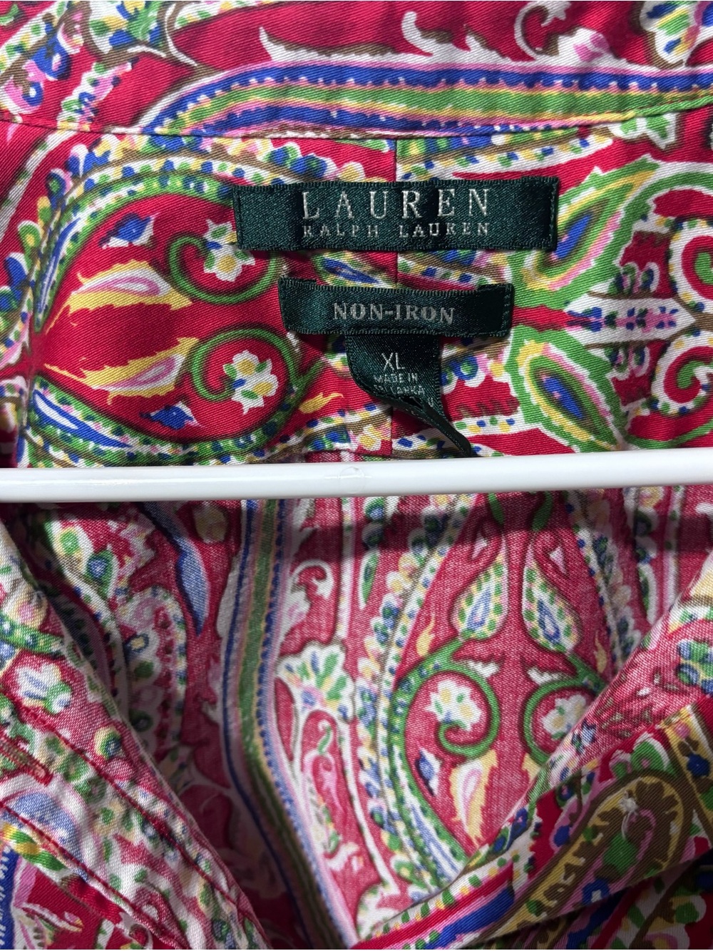 Lauren Ralph Lauren Red Paisley Button-Up Shirt - Picture 2 of 6